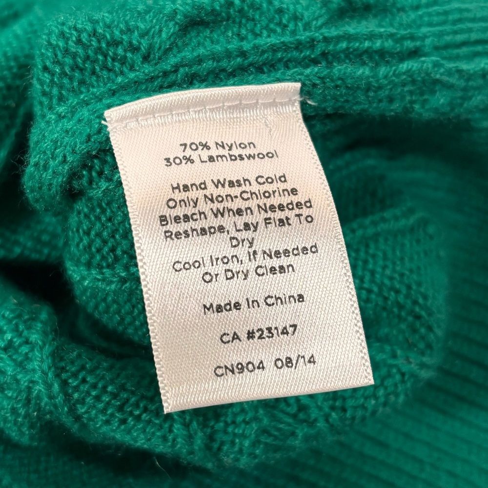 Talbots Green Cableknit Lambswool Preppy Classic Timeless Cottagecore Sweater SP - Picture 3 of 9
